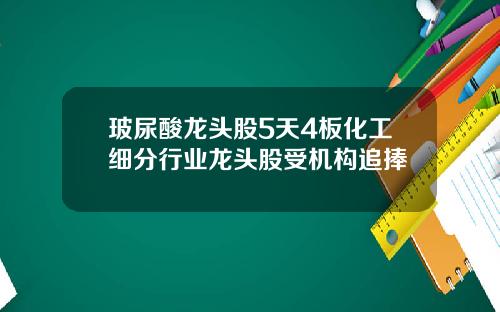 玻尿酸龙头股5天4板化工细分行业龙头股受机构追捧