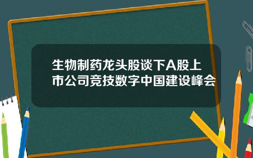 生物制药龙头股谈下A股上市公司竞技数字中国建设峰会