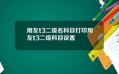 用友t3二级名科目打印用友t3二级科目设置