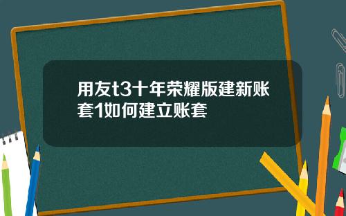 用友t3十年荣耀版建新账套1如何建立账套