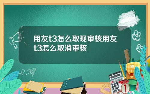 用友t3怎么取现审核用友t3怎么取消审核