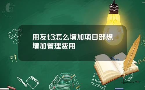 用友t3怎么增加项目部想增加管理费用
