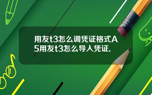 用友t3怎么调凭证格式A5用友t3怎么导入凭证.