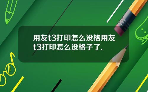 用友t3打印怎么没格用友t3打印怎么没格子了.