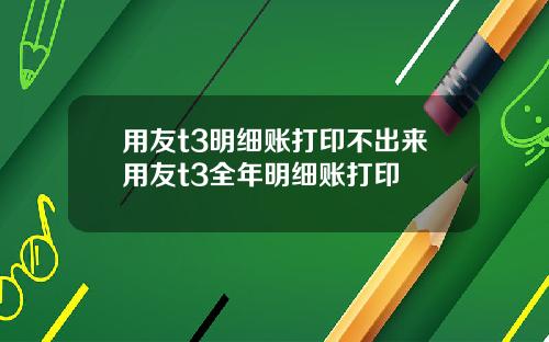 用友t3明细账打印不出来用友t3全年明细账打印