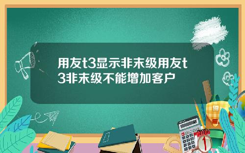 用友t3显示非末级用友t3非末级不能增加客户