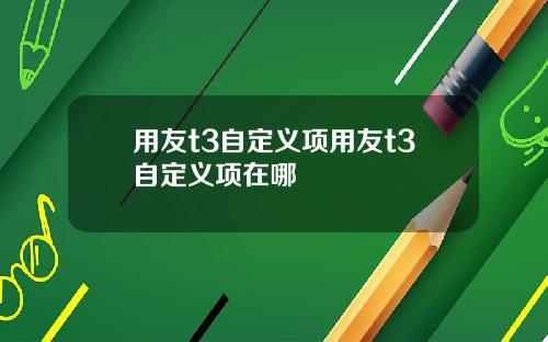 用友t3自定义项用友t3自定义项在哪