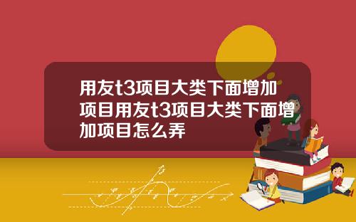 用友t3项目大类下面增加项目用友t3项目大类下面增加项目怎么弄