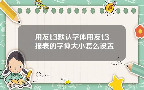用友t3默认字体用友t3报表的字体大小怎么设置