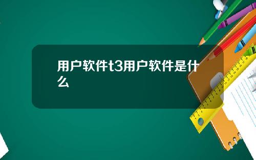 用户软件t3用户软件是什么