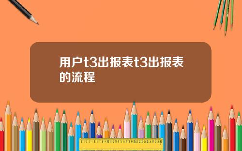 用户t3出报表t3出报表的流程