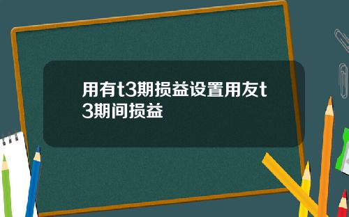 用有t3期损益设置用友t3期间损益