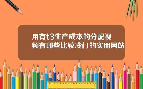 用有t3生产成本的分配视频有哪些比较冷门的实用网站
