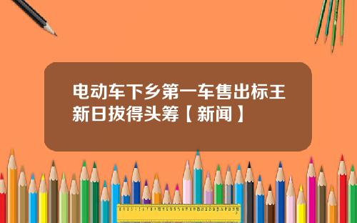 电动车下乡第一车售出标王新日拔得头筹【新闻】
