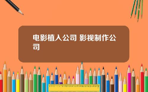 电影植入公司 影视制作公司