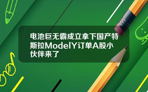 电池巨无霸成立拿下国产特斯拉ModelY订单A股小伙伴来了