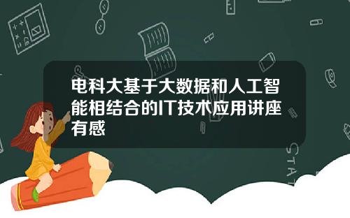 电科大基于大数据和人工智能相结合的IT技术应用讲座有感