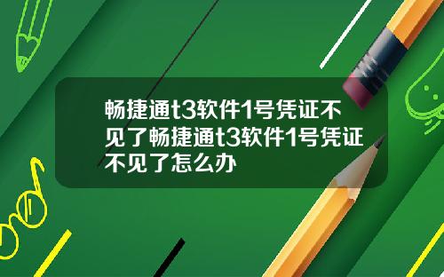 畅捷通t3软件1号凭证不见了畅捷通t3软件1号凭证不见了怎么办