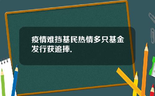 疫情难挡基民热情多只基金发行获追捧.