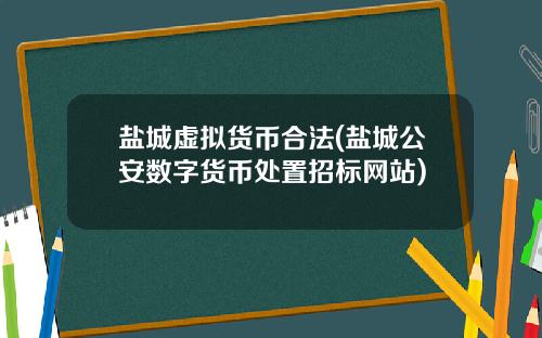 盐城虚拟货币合法(盐城公安数字货币处置招标网站)