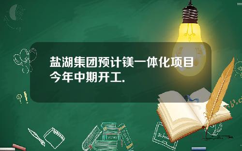 盐湖集团预计镁一体化项目今年中期开工.