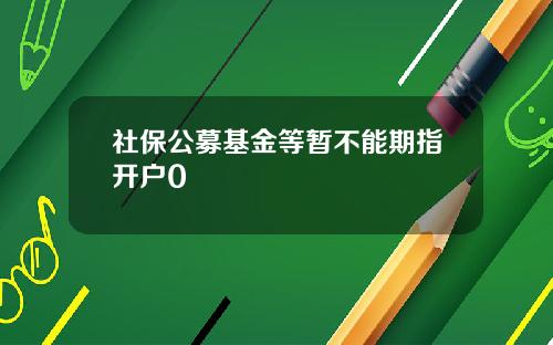 社保公募基金等暂不能期指开户0