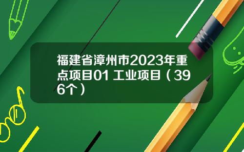 福建省漳州市2023年重点项目01 工业项目（396个）