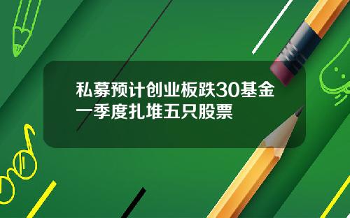 私募预计创业板跌30基金一季度扎堆五只股票