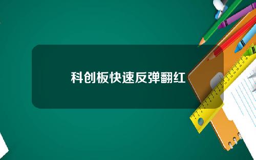 科创板快速反弹翻红