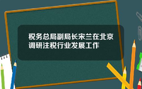 税务总局副局长宋兰在北京调研注税行业发展工作