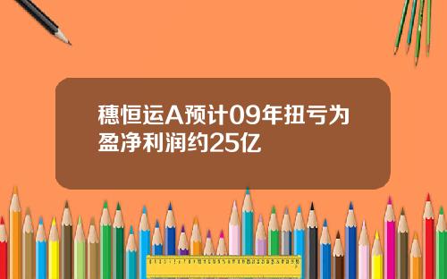 穗恒运A预计09年扭亏为盈净利润约25亿