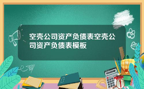 空壳公司资产负债表空壳公司资产负债表模板