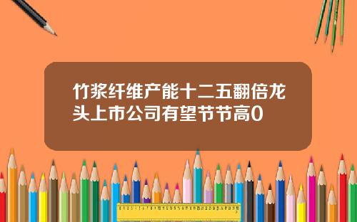 竹浆纤维产能十二五翻倍龙头上市公司有望节节高0