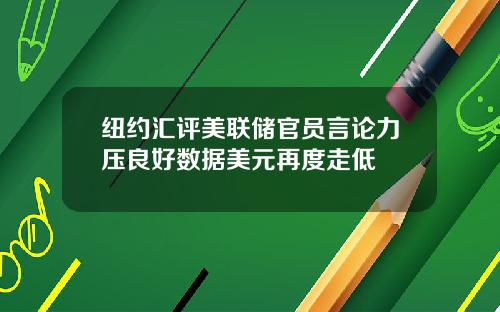 纽约汇评美联储官员言论力压良好数据美元再度走低