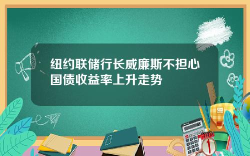 纽约联储行长威廉斯不担心国债收益率上升走势