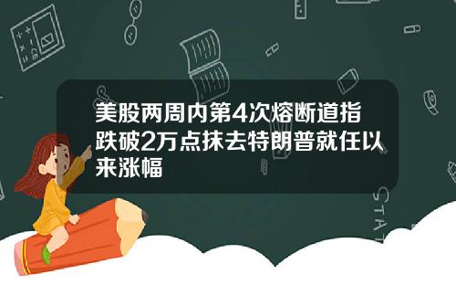 美股两周内第4次熔断道指跌破2万点抹去特朗普就任以来涨幅