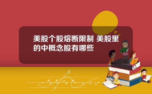 美股个股熔断限制 美股里的中概念股有哪些