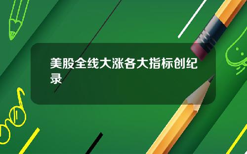 美股全线大涨各大指标创纪录