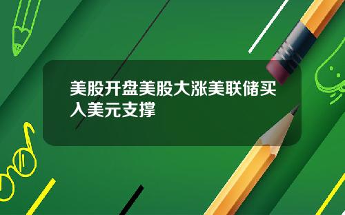 美股开盘美股大涨美联储买入美元支撑