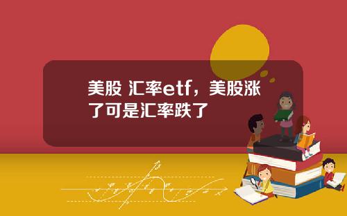 美股 汇率etf，美股涨了可是汇率跌了