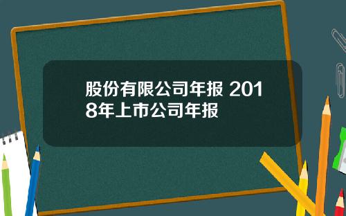 股份有限公司年报 2018年上市公司年报