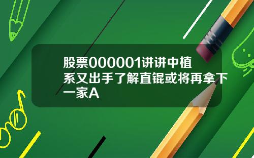 股票000001讲讲中植系又出手了解直锟或将再拿下一家A