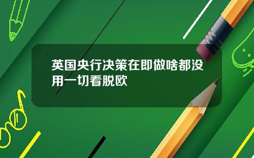 英国央行决策在即做啥都没用一切看脱欧
