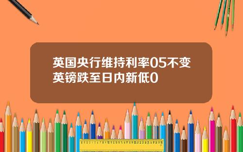 英国央行维持利率05不变英镑跌至日内新低0