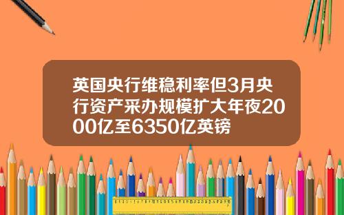 英国央行维稳利率但3月央行资产采办规模扩大年夜2000亿至6350亿英镑