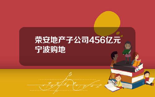 荣安地产子公司456亿元宁波购地