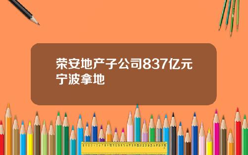 荣安地产子公司837亿元宁波拿地
