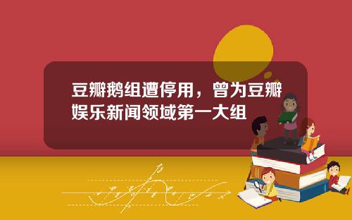 豆瓣鹅组遭停用，曾为豆瓣娱乐新闻领域第一大组