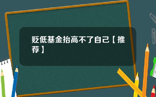 贬低基金抬高不了自己【推荐】