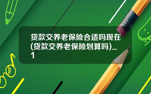 贷款交养老保险合适吗现在(贷款交养老保险划算吗)_1